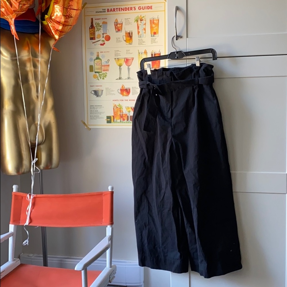 ZARA Wide Leg Paper Bag Pants